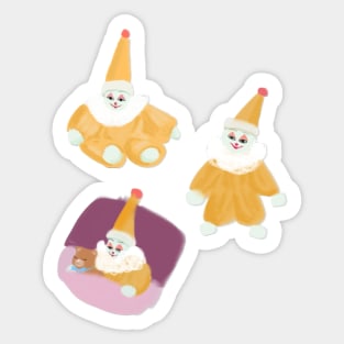 small but knowing clown pattern Sticker